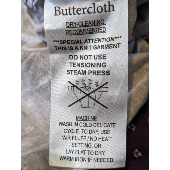 Buttercloth Button Up Shirt Mens XL Cotton Long Sleeve Plum Geometric Print - Picture 6 of 6